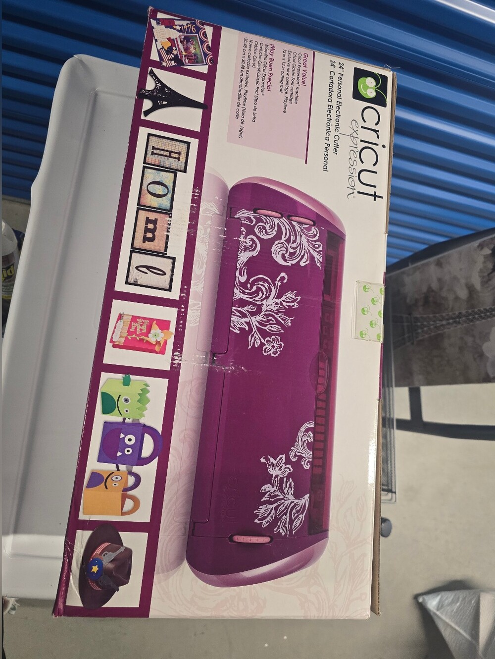 Cricut Purple Craft Cutting Machine with White Floral Accents